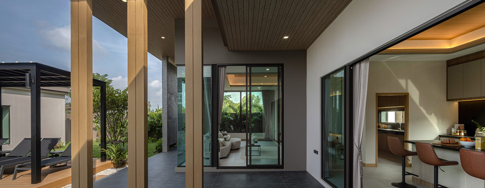 Grand 4-bedroom luxury villa with large garden plot and modern contemporary design at Ascent by Baan Pattaya.