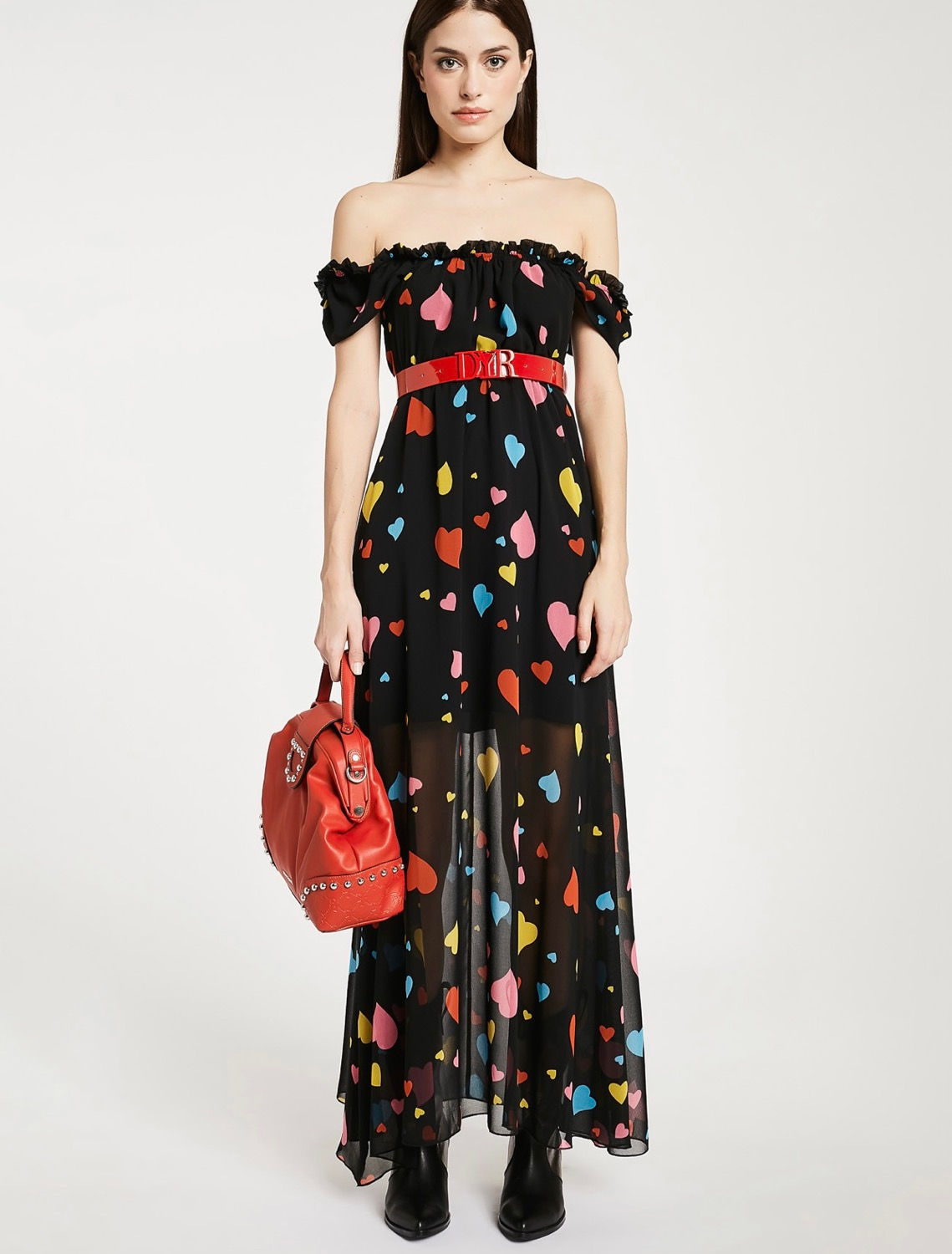Abito off the shoulder a cuori