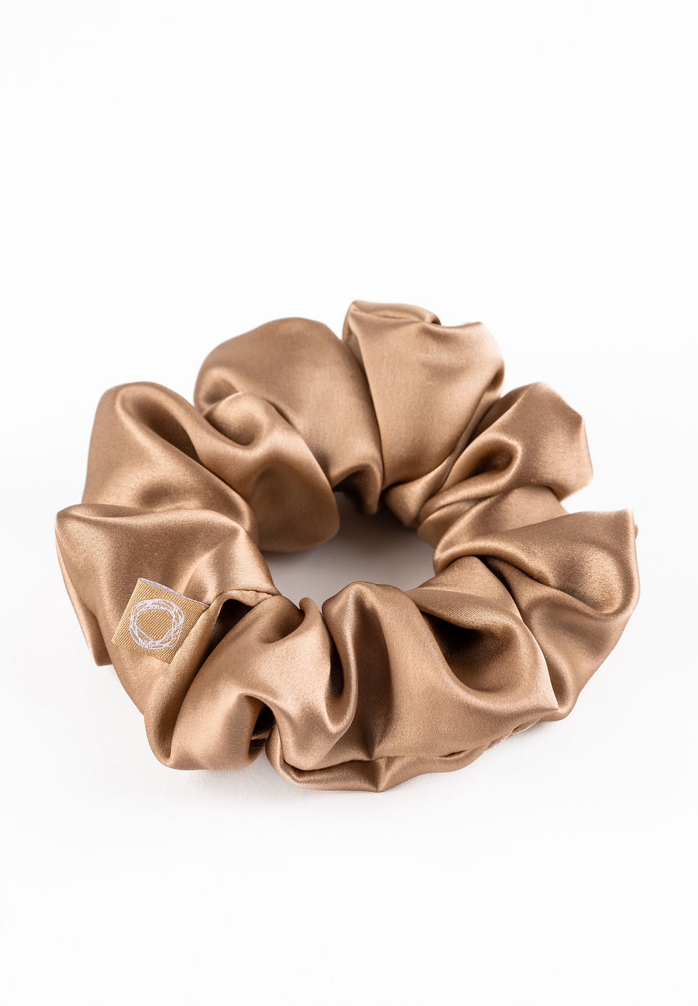 Miniatúra: veľká hodvábna gumička scrunchie mocca mouse