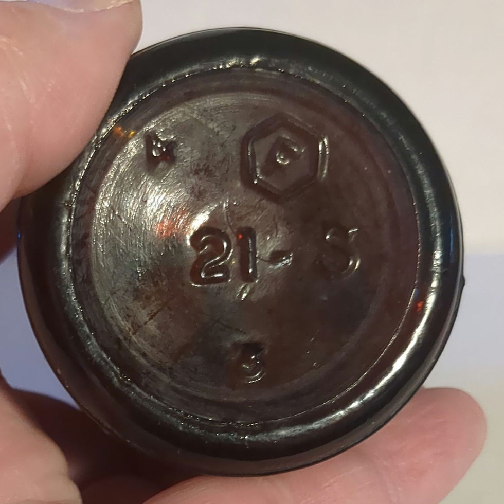 Miniatura: Owens-Illinois 1944 Amber Glass Apothecary Bottle - Rich Tortoiseshell Brown 4F