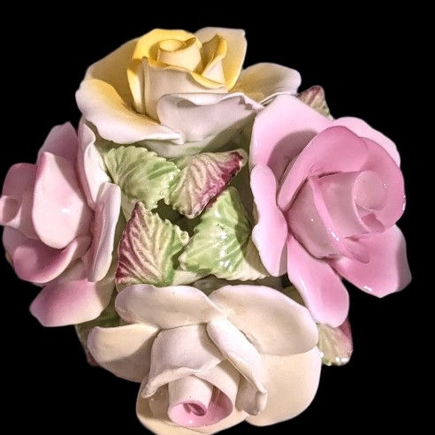 Thumbnail: Royale Stratford England Bone China Floral Rose Cluster Posy Figurine | Vintage