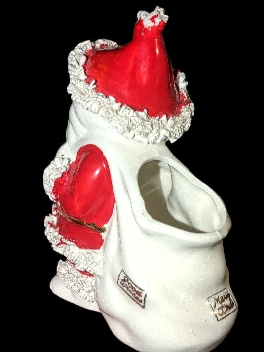 Thumbnail: Vintage Napco Spaghetti Trim Santa Planter - Japan Mid-Century Christmas