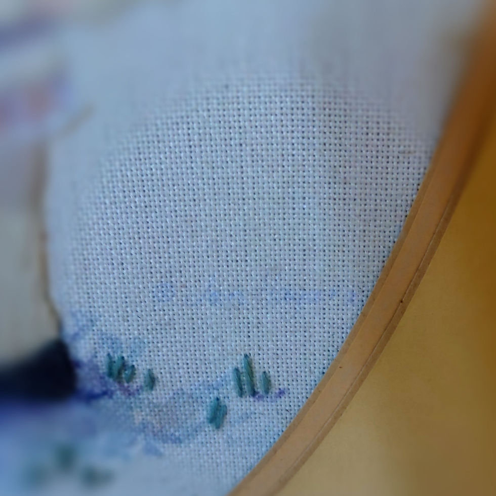 Miniatura: Framed, Matted, Completed Crewelwork "Mandy" 23 " x 12.5"  you 