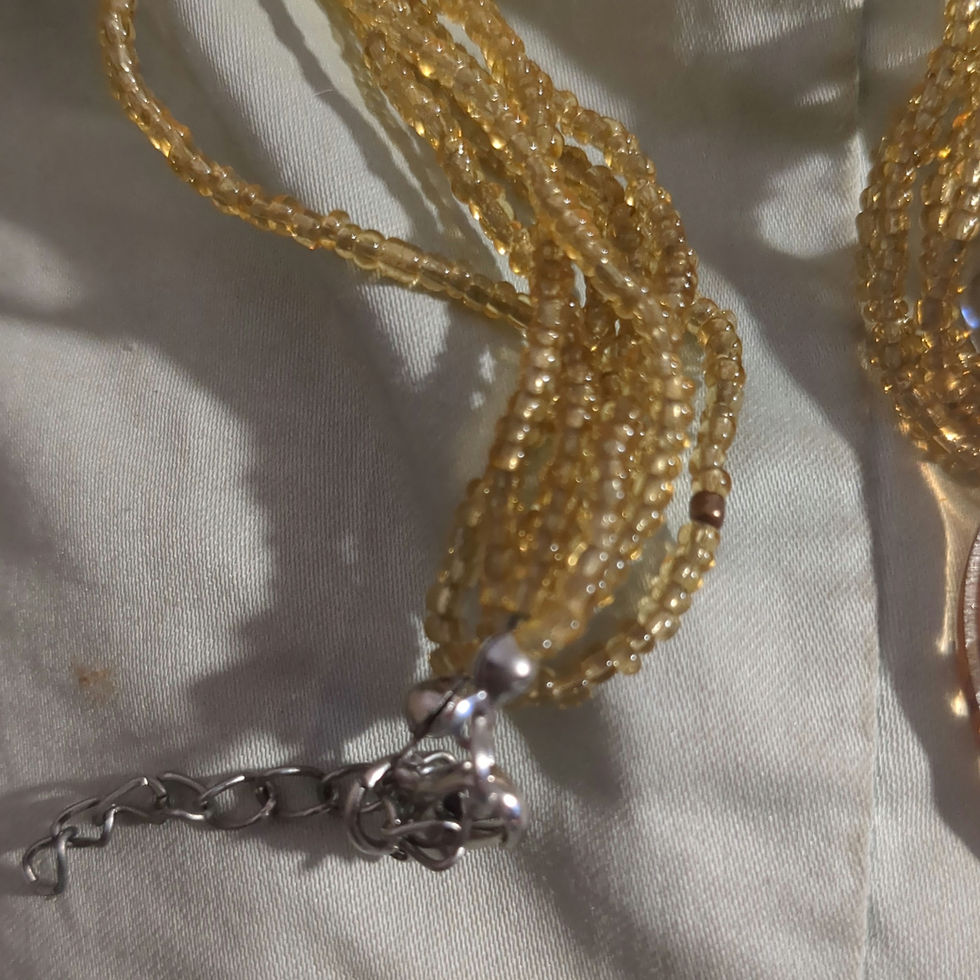 Miniatura: 1970's Murano Style Vintage Leaf Pendant Necklace - Amber Gold Foil Glass