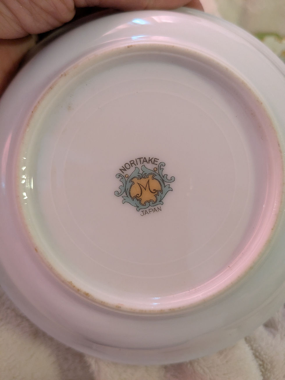 Thumbnail: Charming Set of 2 Antique ritake Bread and Butter Plate - Scrolls Floral (N82)