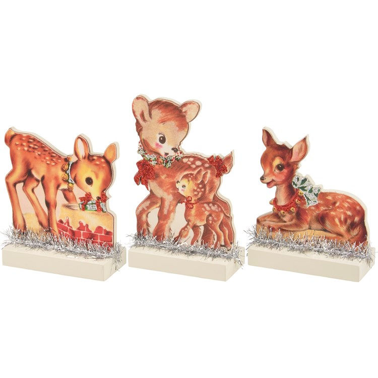 Thumbnail: Set Of 3 Primitives by Kathy Stand Up Christmas Deer by Artist Annie Schickel