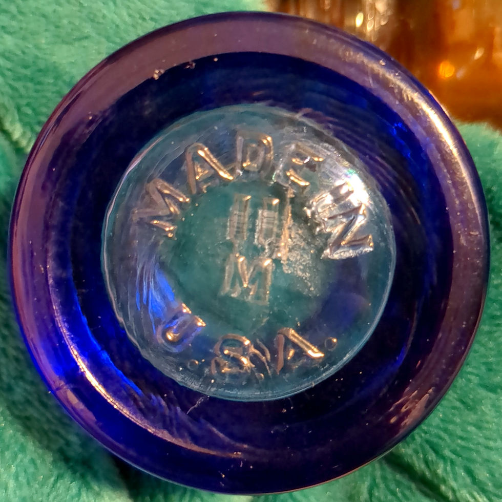 Miniatura: Vintage Mid-Century Cobalt Blue Glass Ointment Jar - Rich Translucent Royal Blue