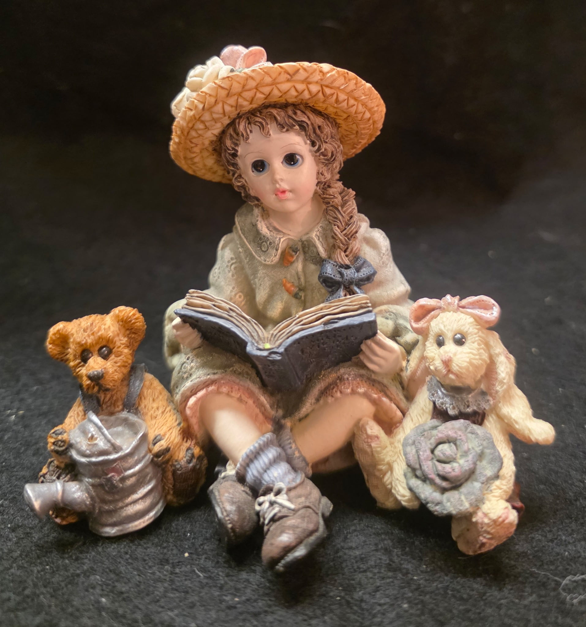 1997 Boyds Bears Yesterdays' Child Julia w/ Emmy Lou & Daphne Garden Friends Fig