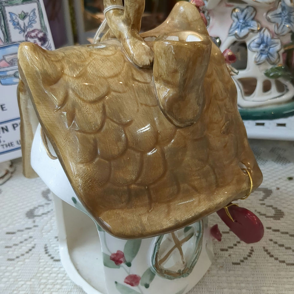 Miniatura: Heart-Theme Unbranded Vintage Ceramic Birdhouse Tea Light - Pastel Floral