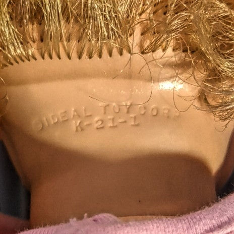 Thumbnail: Vintage 1961 Ideal Kissy Doll 22" Blonde Vinyl Toddler K-22 K-21-L Redressed