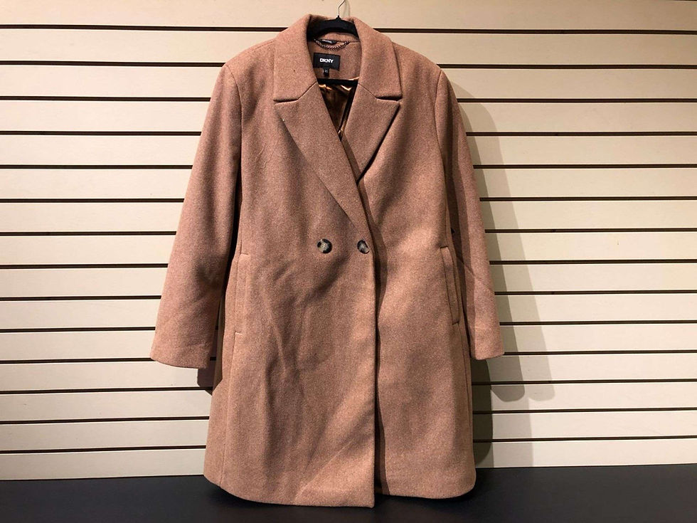 Miniatura: New DKNY Ladies Fashion Wool Came/Tan Colored Coat Size XX-Large