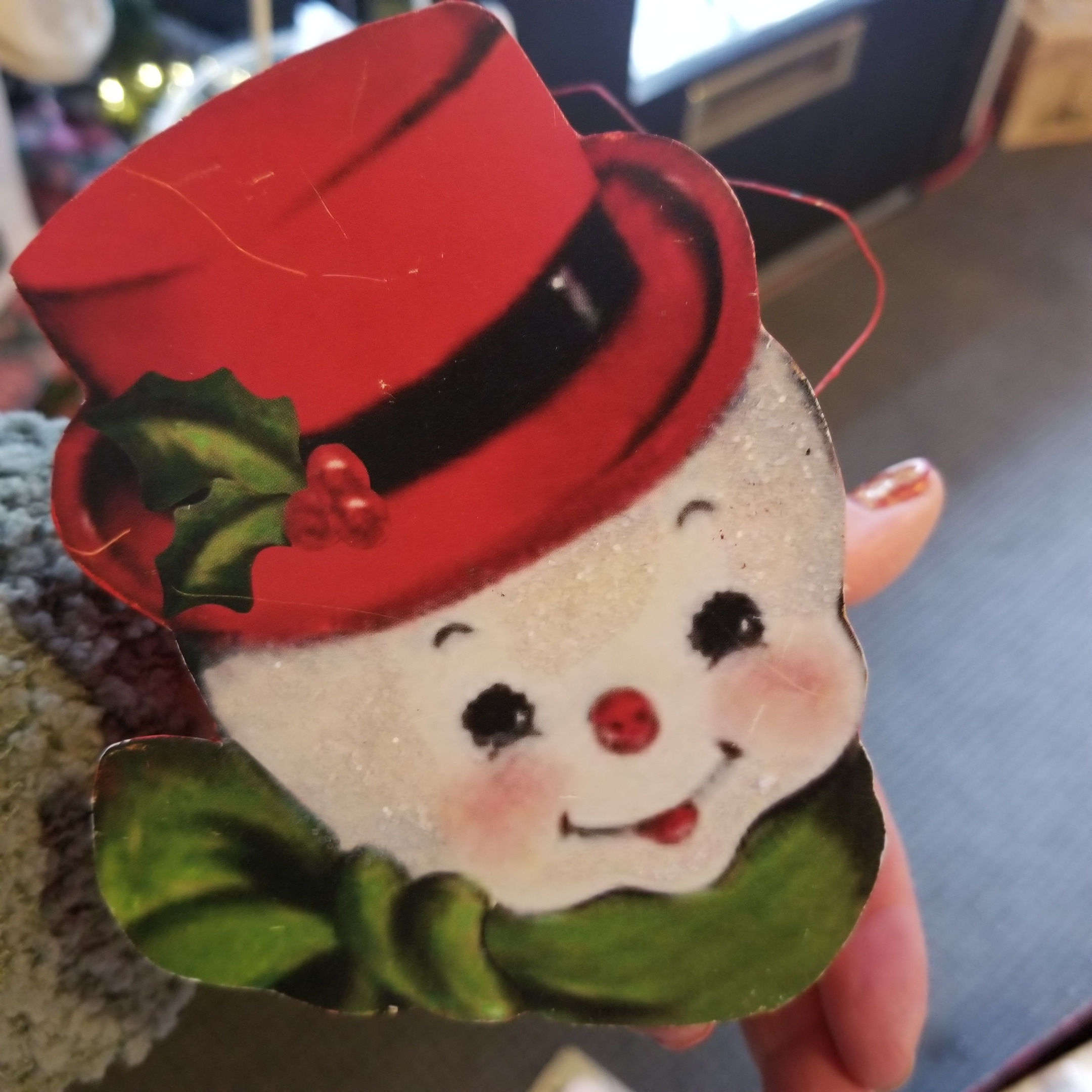 Vintage Snowman Face Bucket by BETHANY LOWE