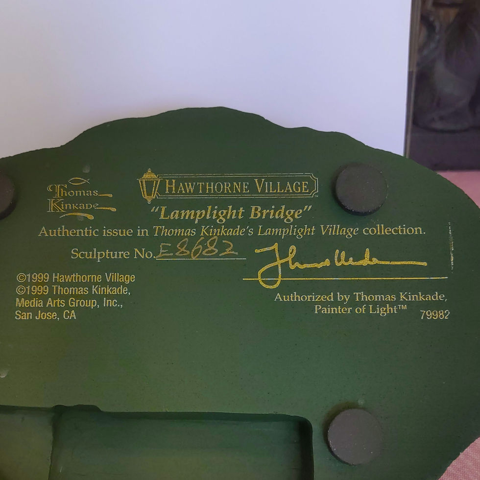 Thumbnail: 1999 Thomas Kinkade's Lamplight Village Series "Lamplight Bridge" Sculpture 