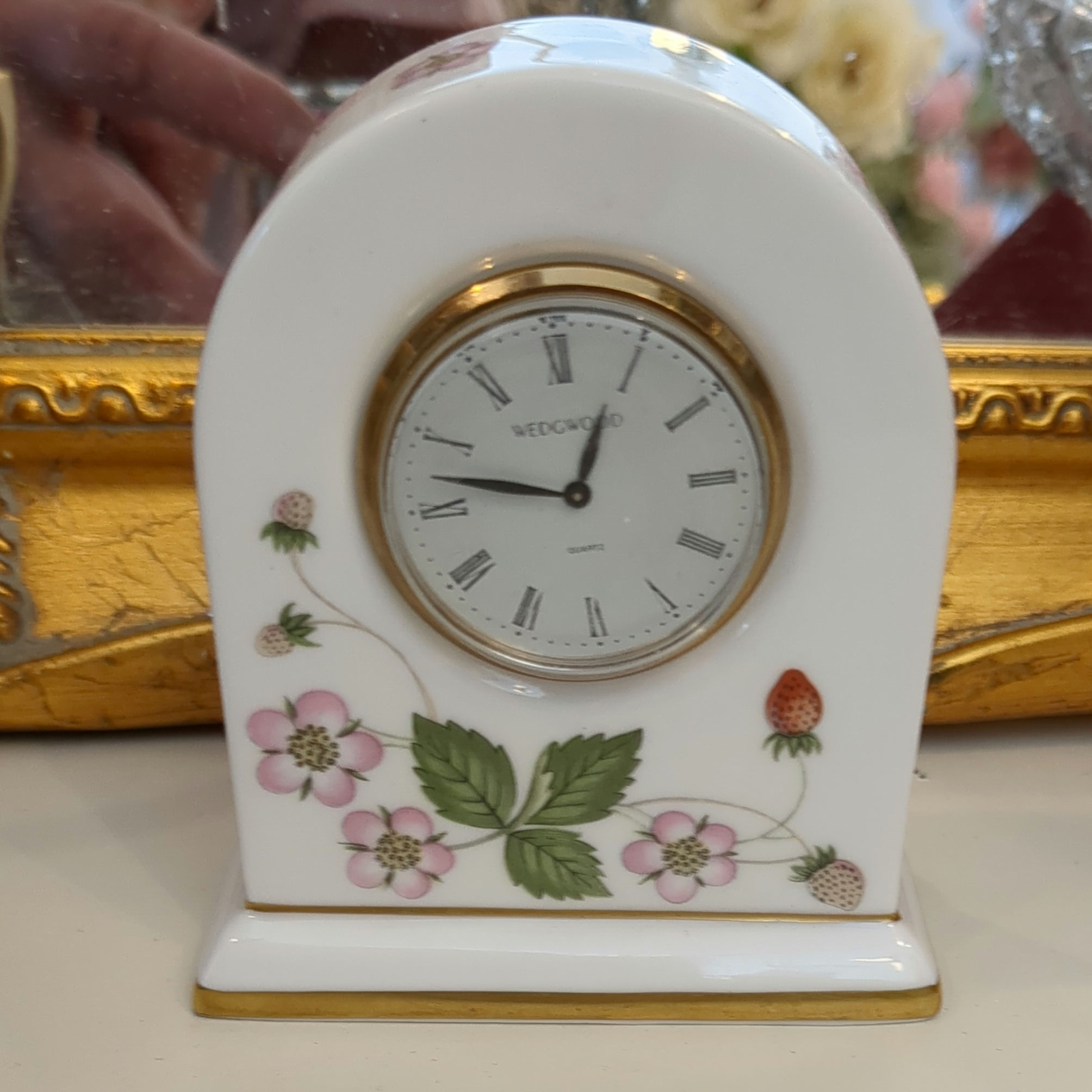 Wedgewood Fine China Wild Strawberry Pattern, Small Clock No Box