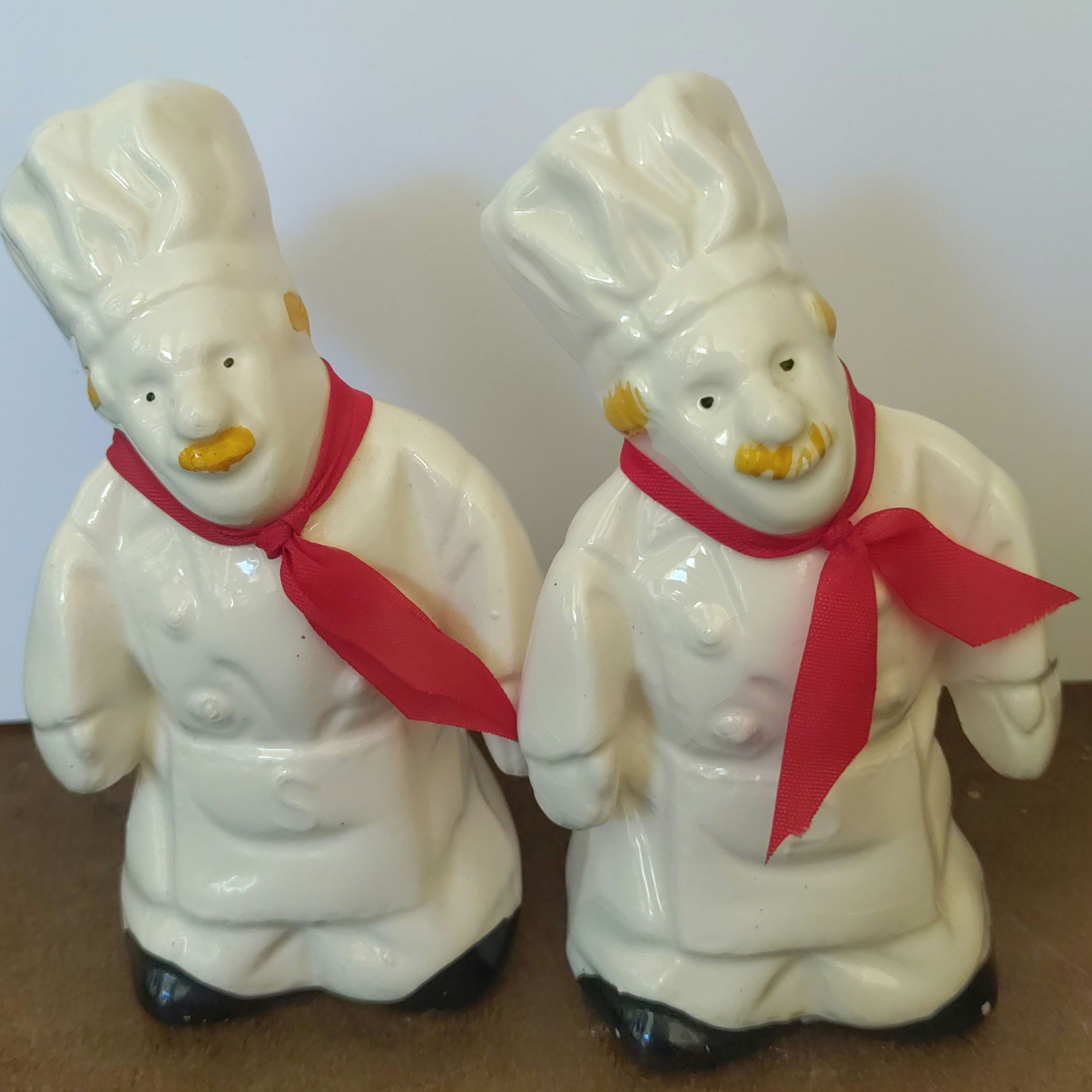 vintage Pair of Chef Salt and Pepper Shakers made in Taiwan