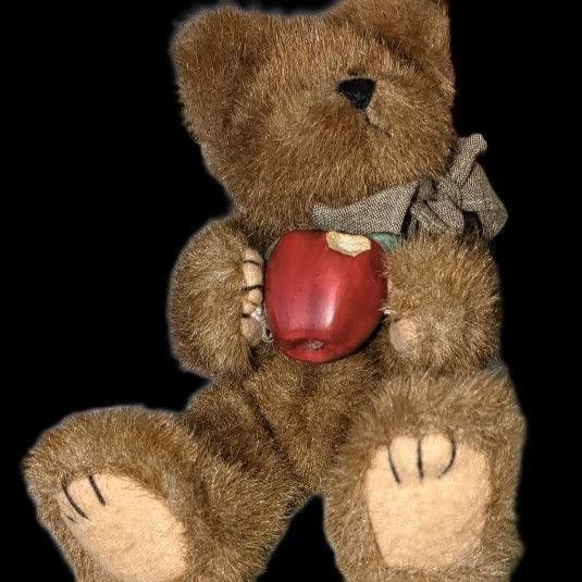 Thumbnail: Retired Boyds Bear Holding a  Red Apple - From the Archive Collection