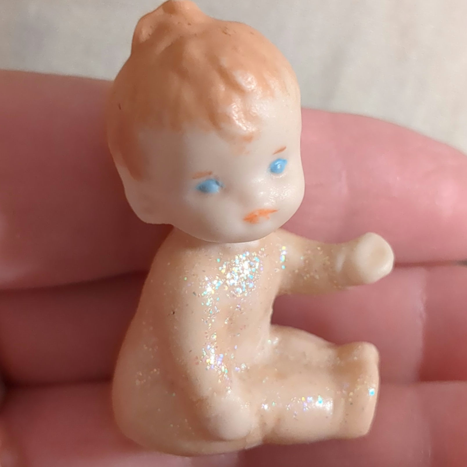 Vintage Tiny Bisque Ceramic Cherub Baby Figurine