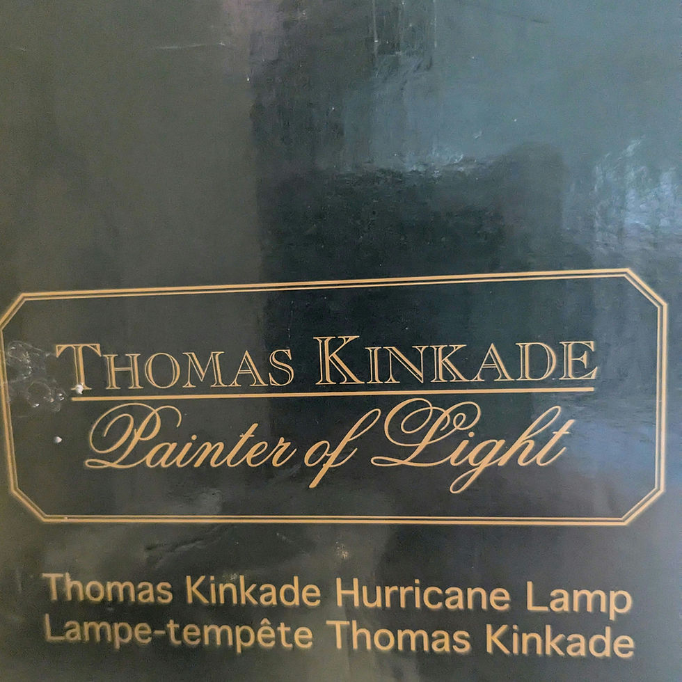 Miniatura: 2005 Thomas Kinkade hurricane lamp or night light w/ Patriotic Theme  