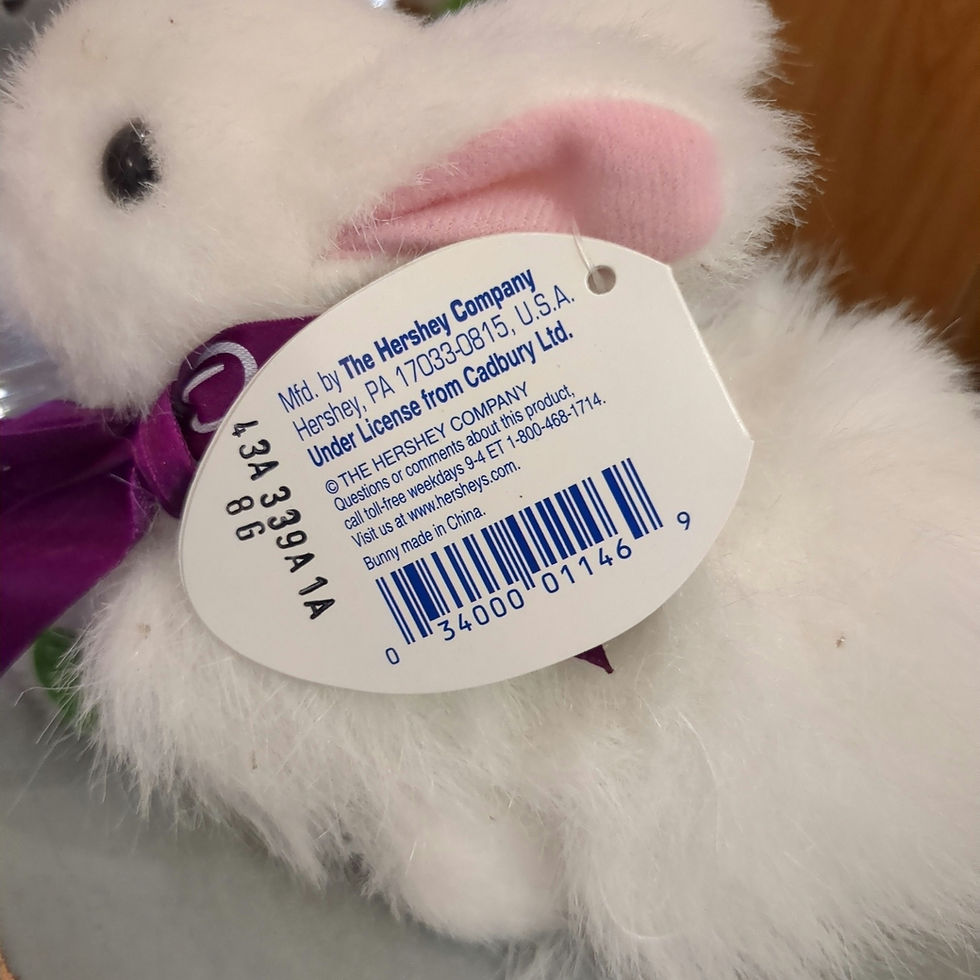 Miniatura: Vintage Cadbury Clucking Bunny Plush Toy w/ Original Tag (doesn't cluck anymore)