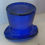 Thumbnail: 1940's Lowell Hand Cream Deodorant Blue Gem Top Hat COBALT Glass Jar Piqua, OH