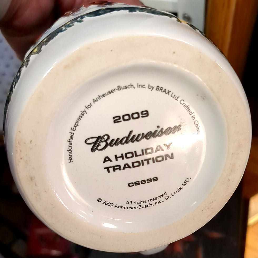 Miniatura: Collector's Edition Anheuser-Busch Budweiser Holiday Stein 2009 w/ COA