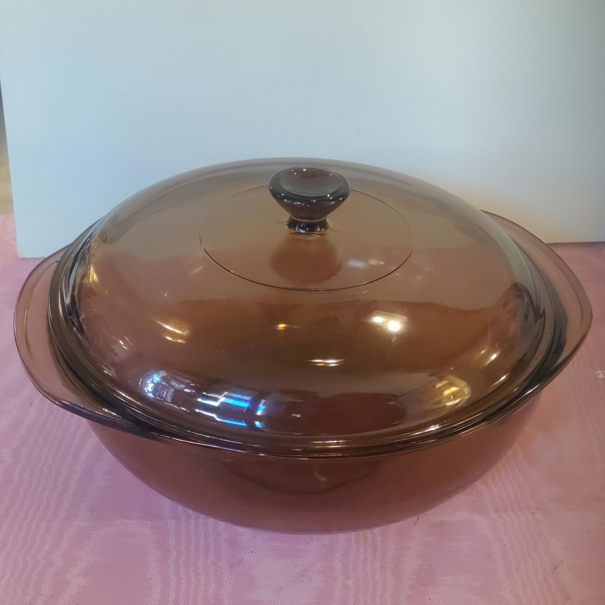 Pyrex 2 Qt. Smoke Glass Round Casserole Dish #024 with Matching Lid