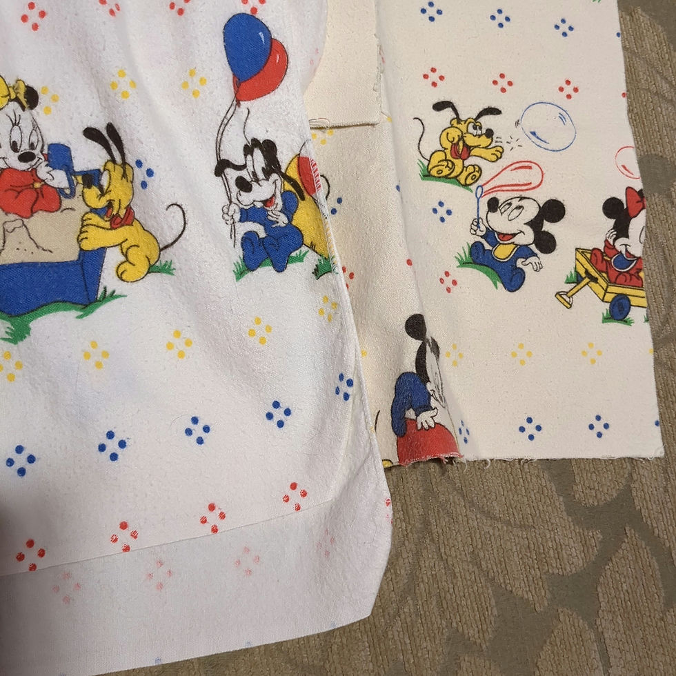 Miniatura: Vtg Set 2 Disney Babies Receiving Blankets and 1 Burp Cloth in Primary Colors 