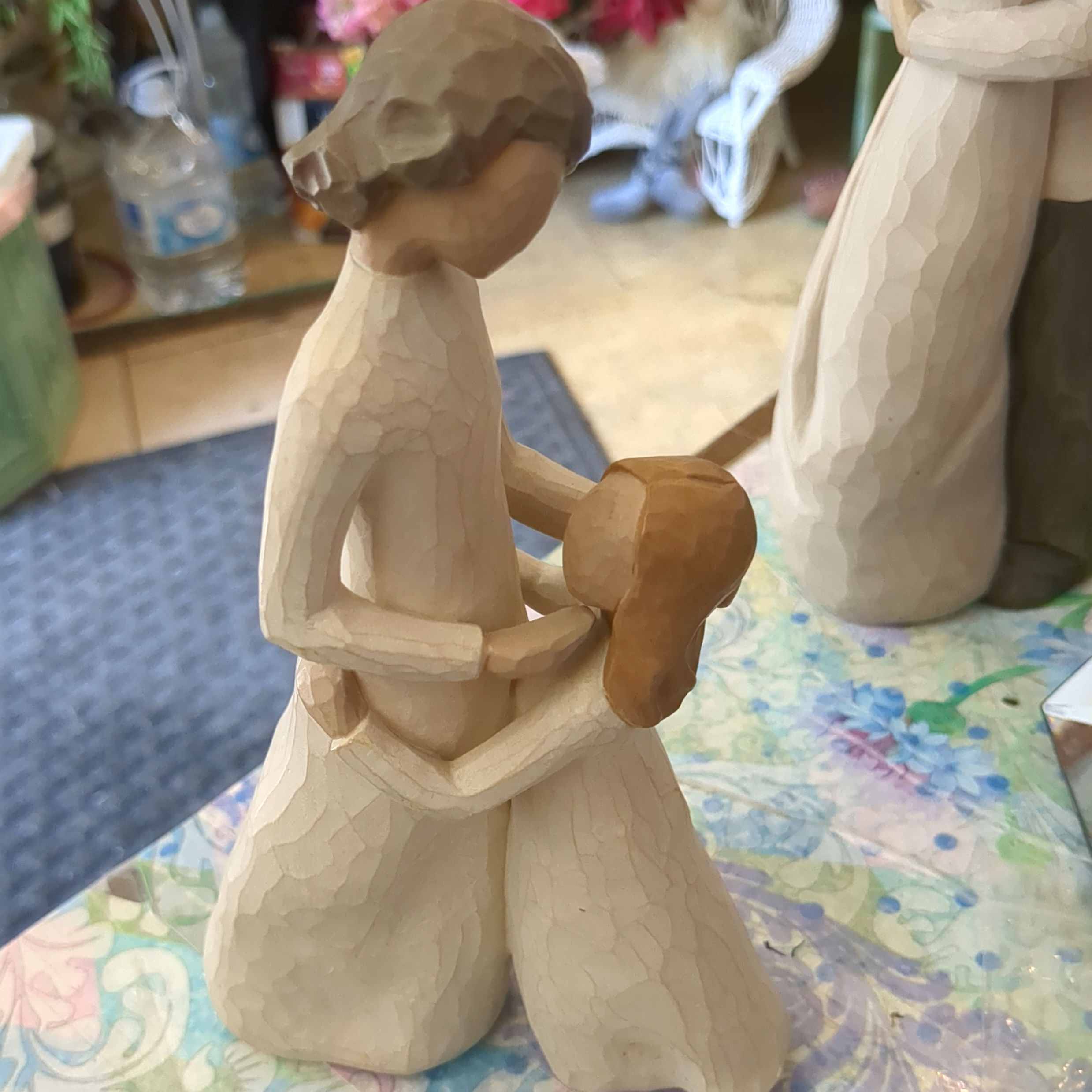 Vintage Dimdeco Willow Tree 2000 Mother & Daughter Figurine - Matte Cream Resin