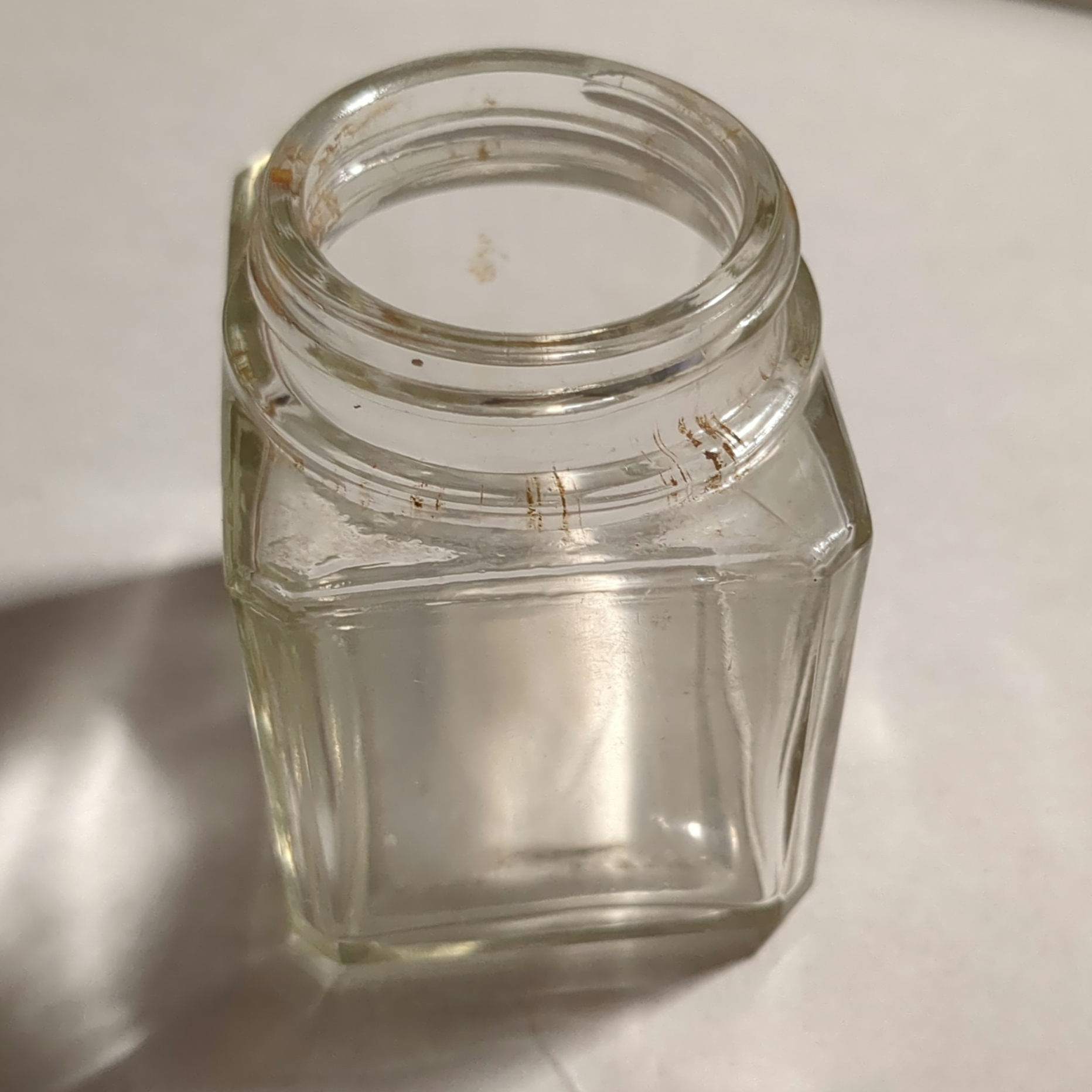 Unbranded Early 20th Century Clear Glass Square Utility Ink Bottle