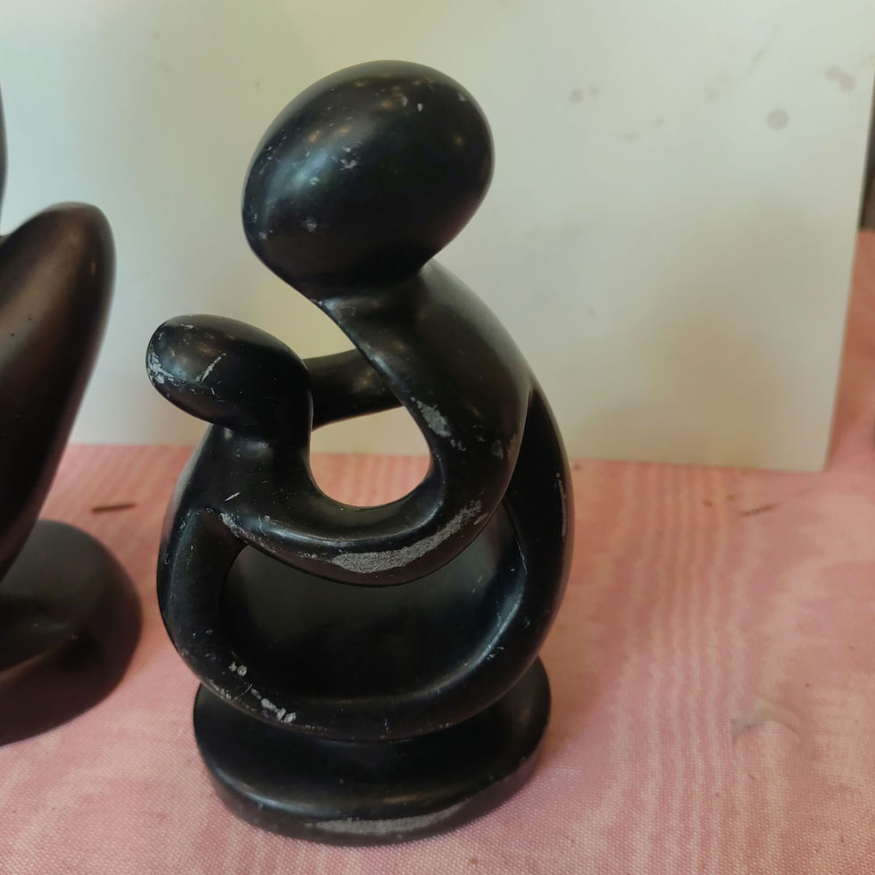 Thumbnail: Carved African Sculpture of Mother and Child Approximately 5" Tall