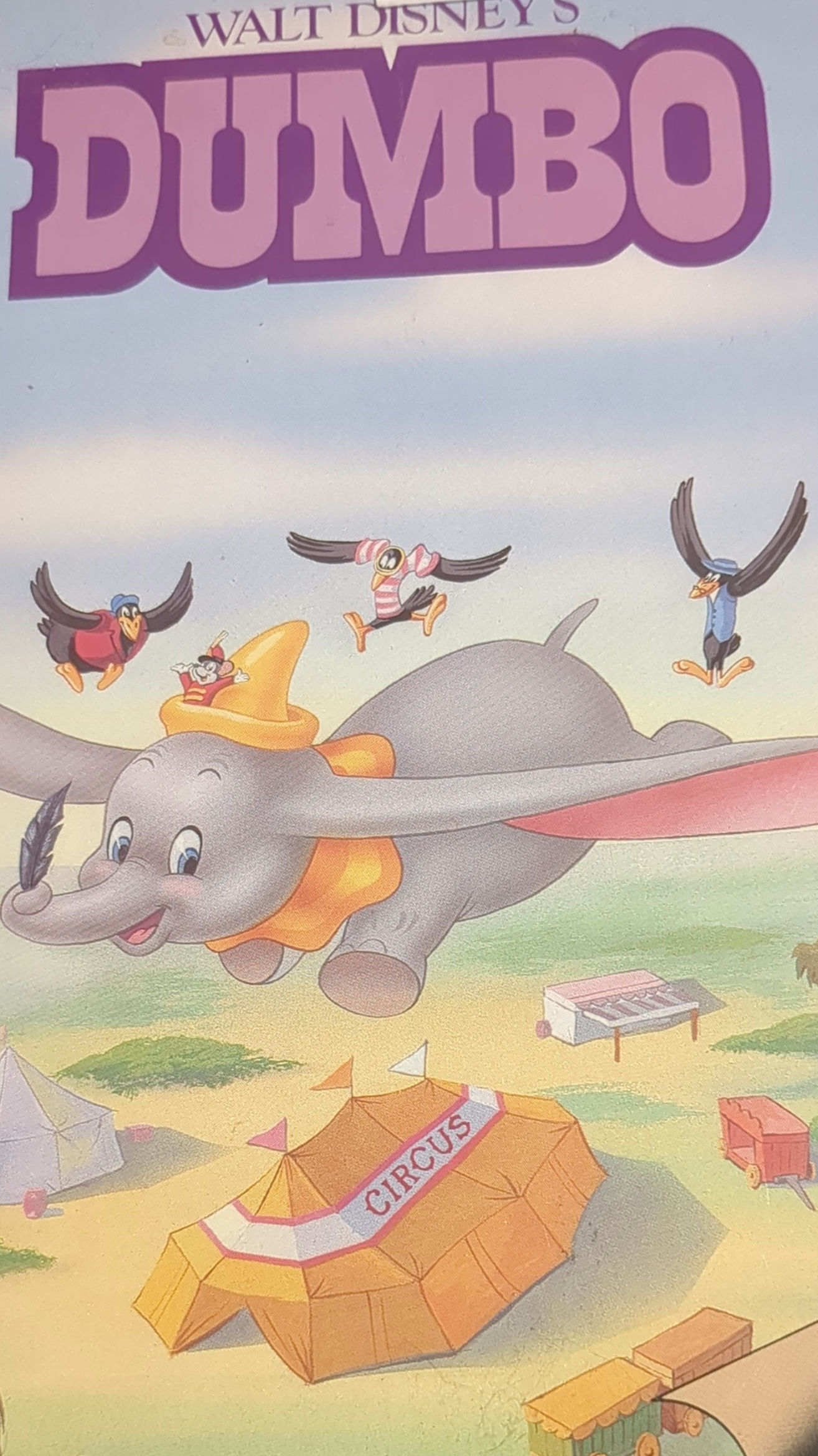 1987 Walt Disney’s Dumbo VHS Clamshell - White Plastic 