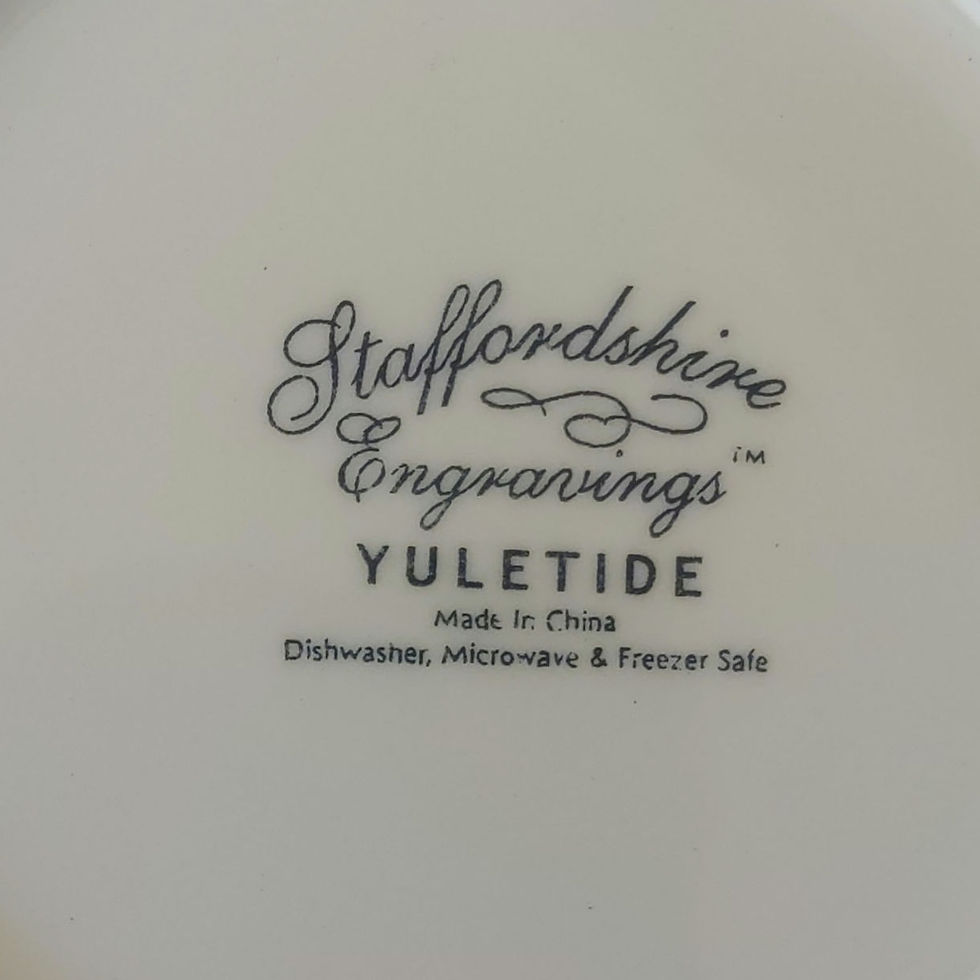 Miniatura: NIB Set of 2 Staffordshire "Yuletide" 2 Pc Completer Set 12" Platter - 9" Bowl 