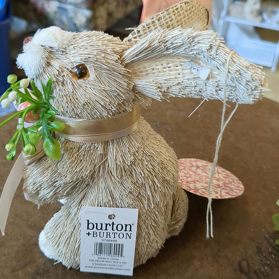 Miniatura: Coir Baby Rabbit by Burton and Burton Holding Flowers and Carrying Flowers