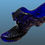 Thumbnail: Vintage Fenton Cobalt Blue Cat - Daisy Button Art Glass Shoe