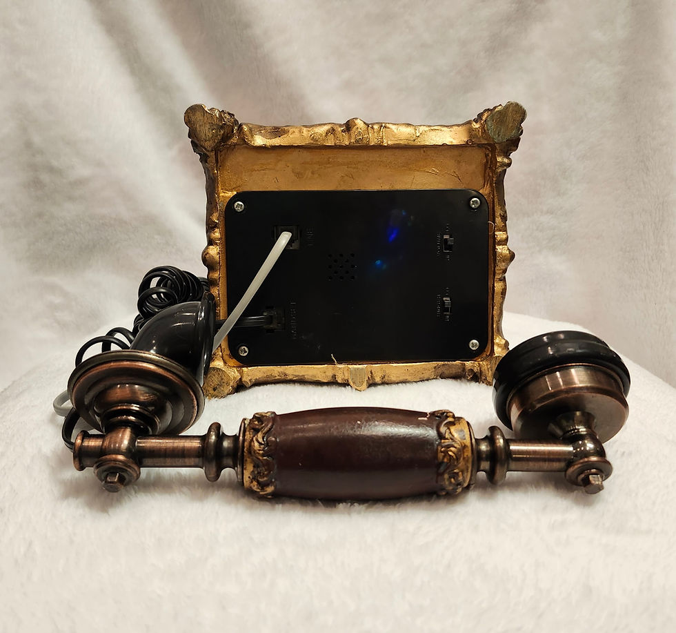 Thumbnail: Tri-Vista Designs Ornate Vintage-Style Bronze Push Button Telephone