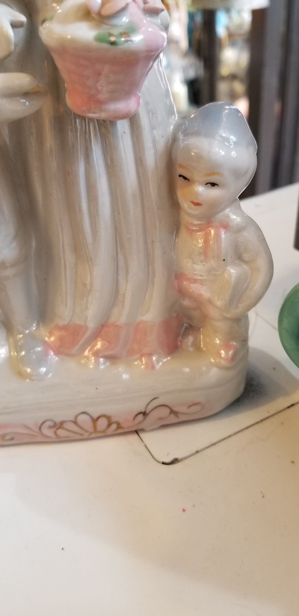 Thumbnail: Porcelain family with iridescent glaze in pastel blue and pink 9"