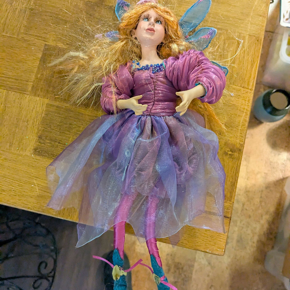 Miniatura: Enchanting 14" Winged Iridescent Purple Fairy - Perfect for Fairy Collectors