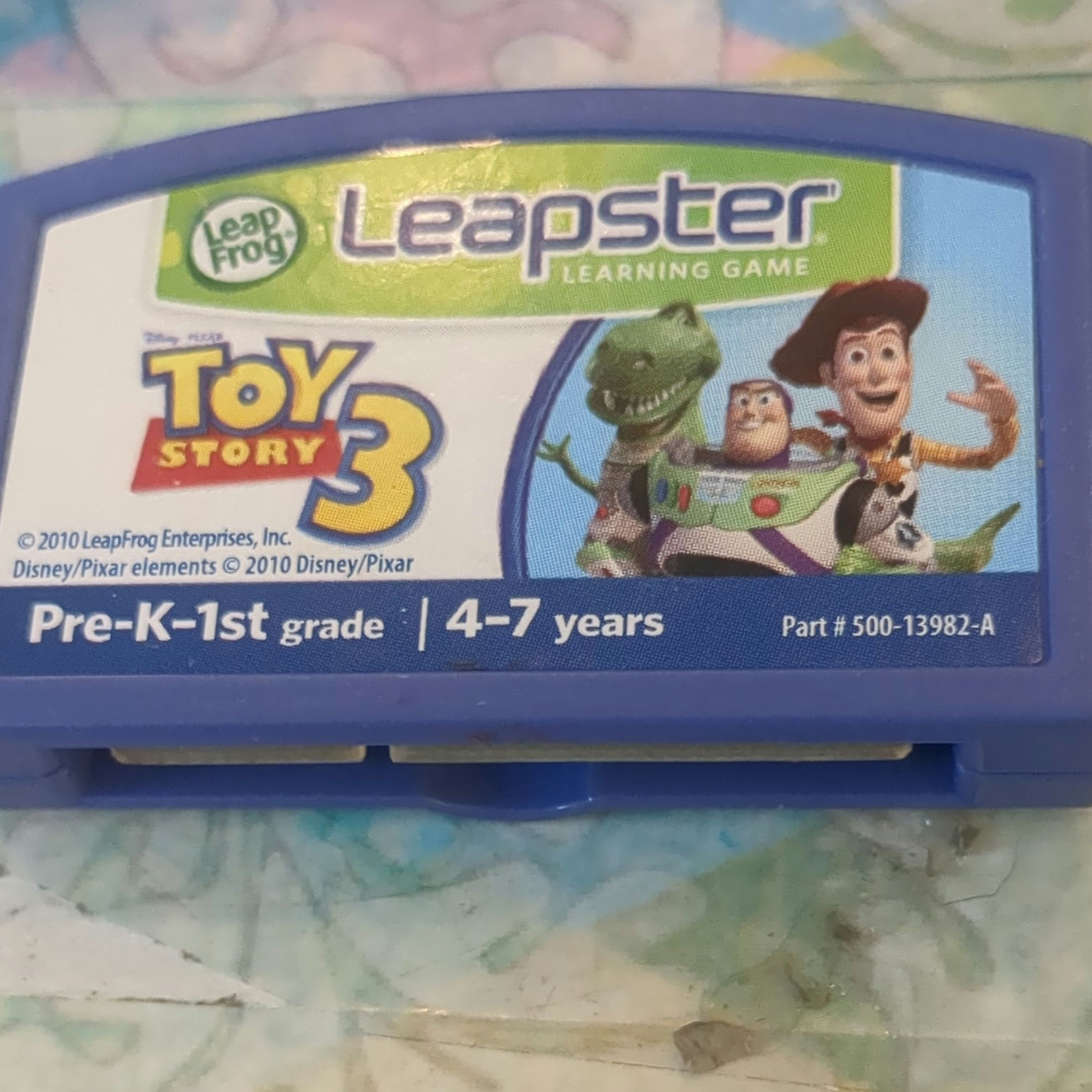 2010 LeapFrog Leapster Toy Story 3 Game Cartridge - Blue Plastic
