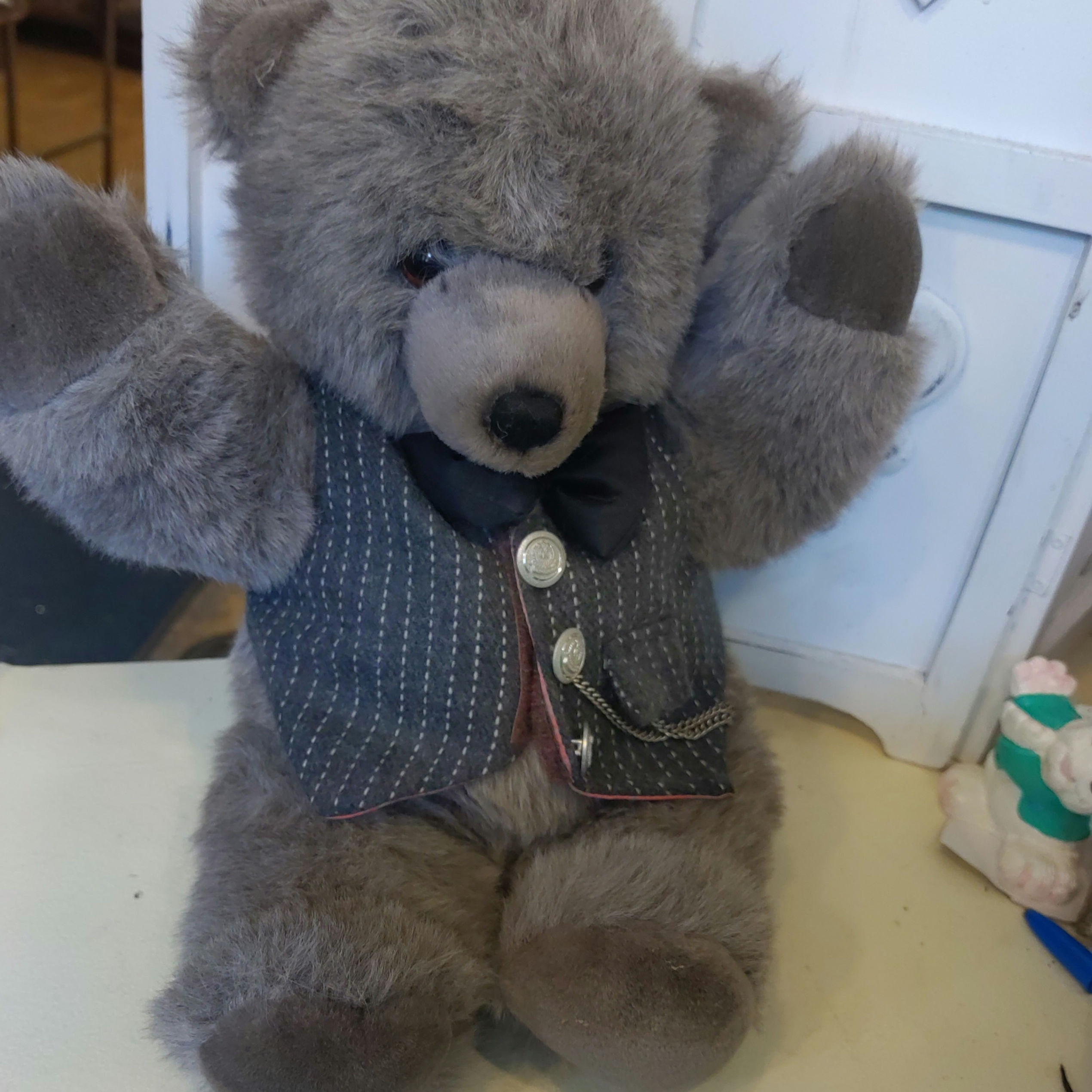 Applause Bear 1987 Vintage Teddy Bear Gentleman Plush Stuffed Animal w/o Hat