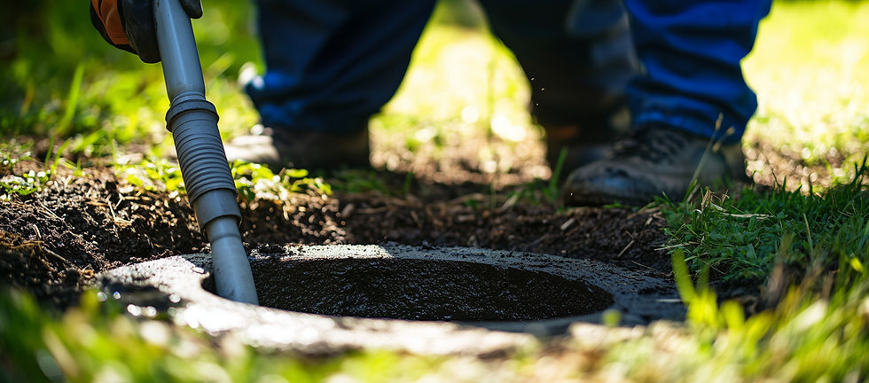 man pumping out house septic tank