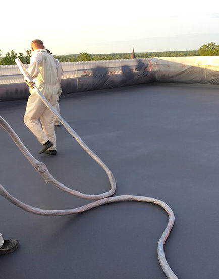 polyurea sustainable seamless flat roof liner install in Toronto Ontario www.rubberit.ca.j