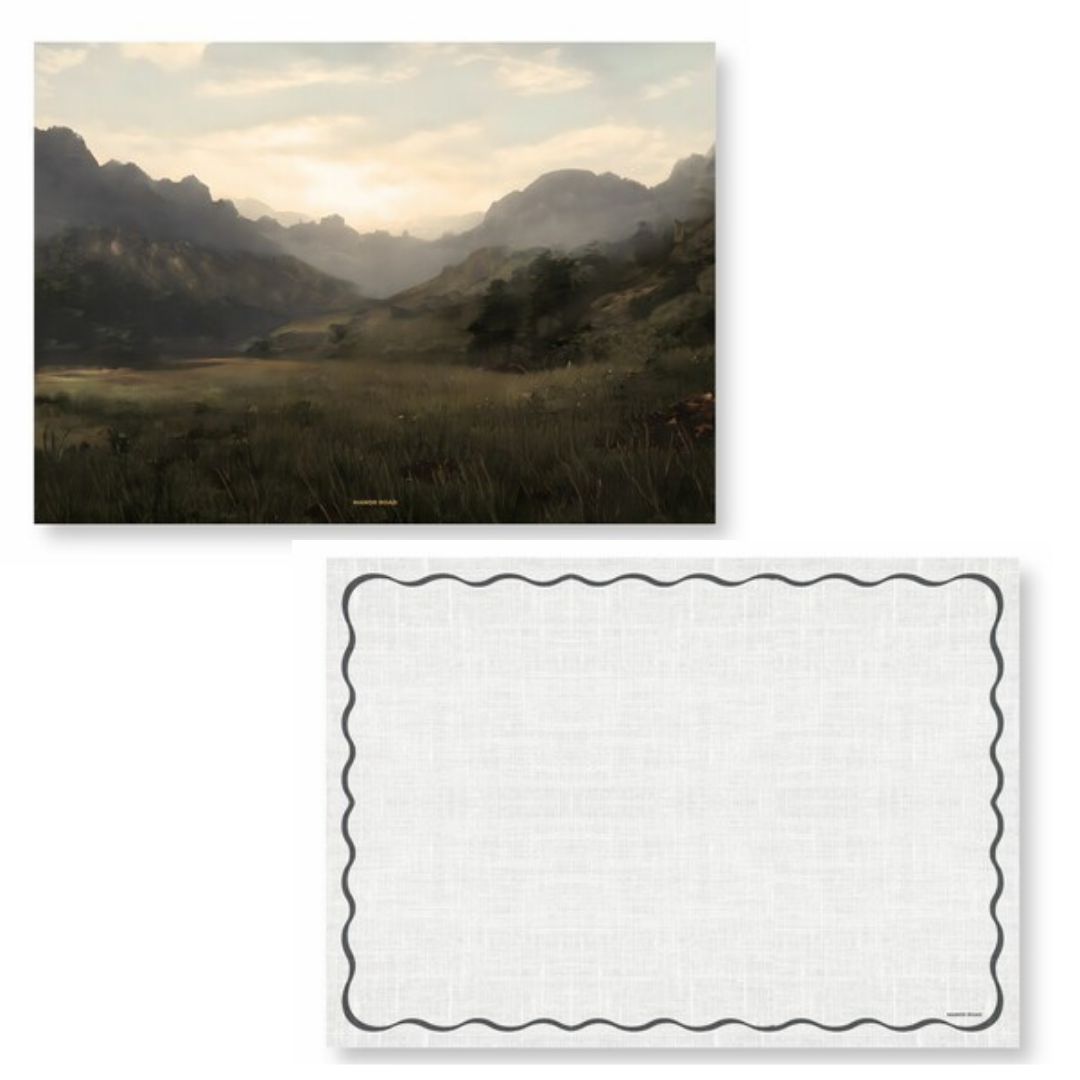 Manor Road Greaseproof Papers - Landscape & Linen Scallop,10pk