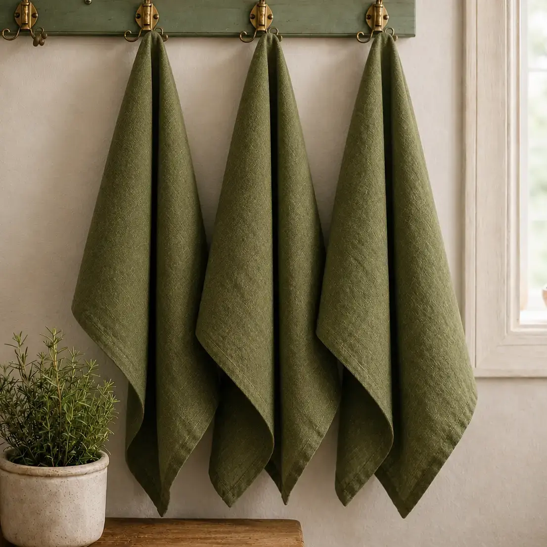 Pure French Linen Tea Towel - Forrest