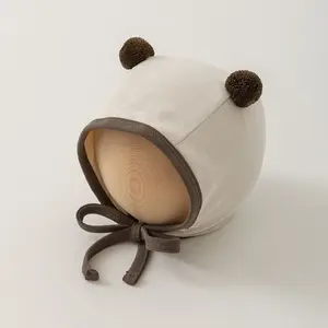 Thumbnail: Soft Knit Baby Pom Pom Bonnet