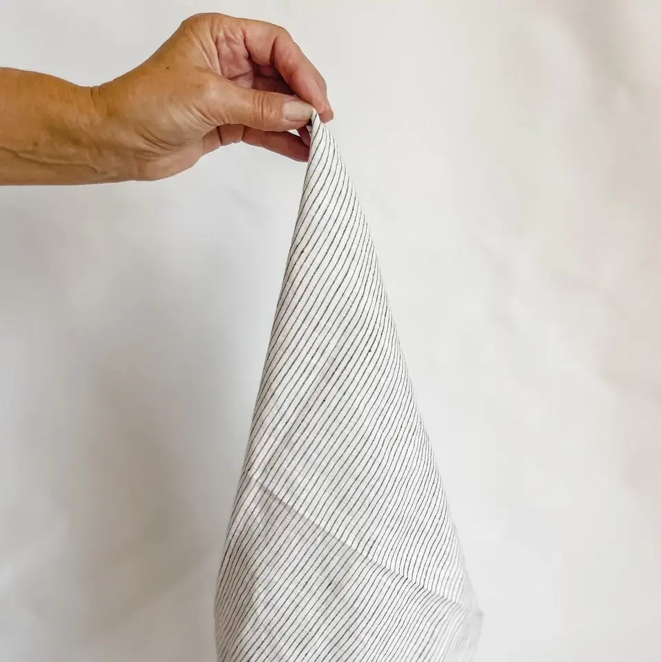 Pure French Linen Tea Towel - Pinstripe