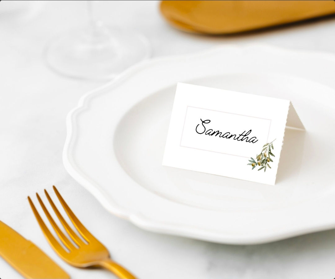 Manor Road Place Card 45pk - Wild Olives