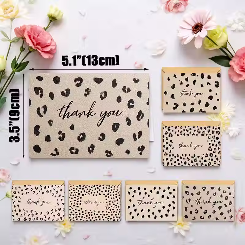 Thumbnail: Leopard Print Thankyou Card with Envelope