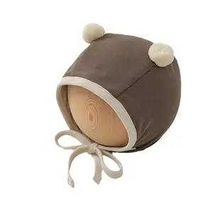 Thumbnail: Soft Knit Baby Pom Pom Bonnet
