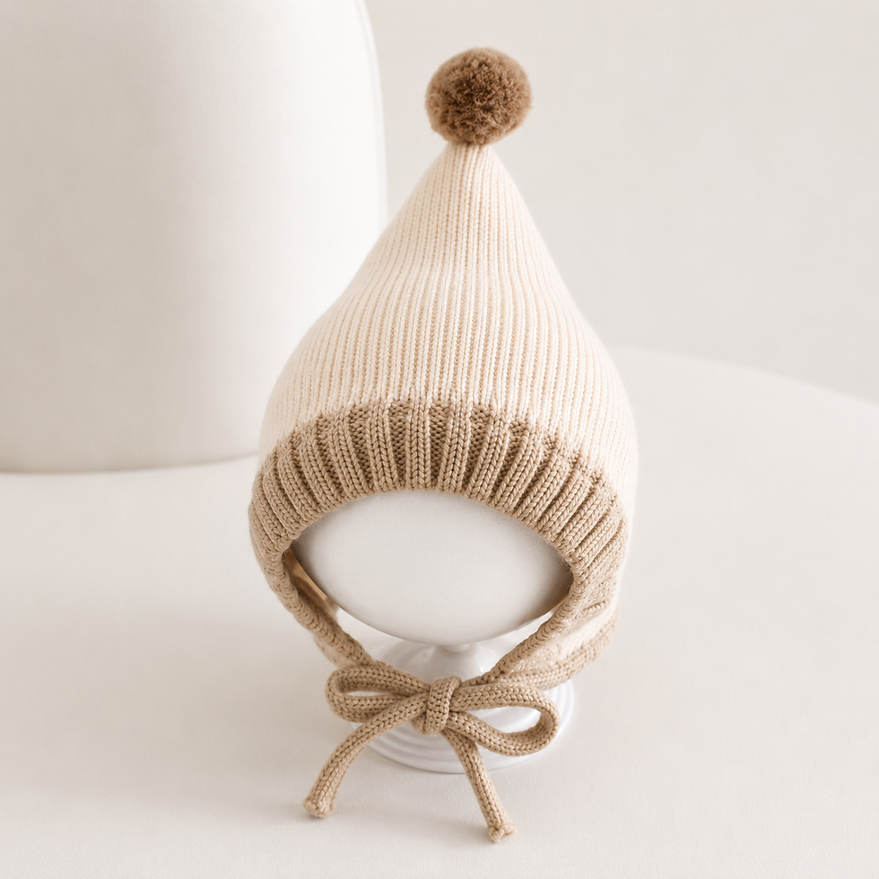 Thumbnail: Baby Knit Elf Bonnet