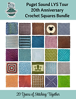 Cover photo of the Puget Sound LYS Tour Crochet Squares Pattern Bundle PDF